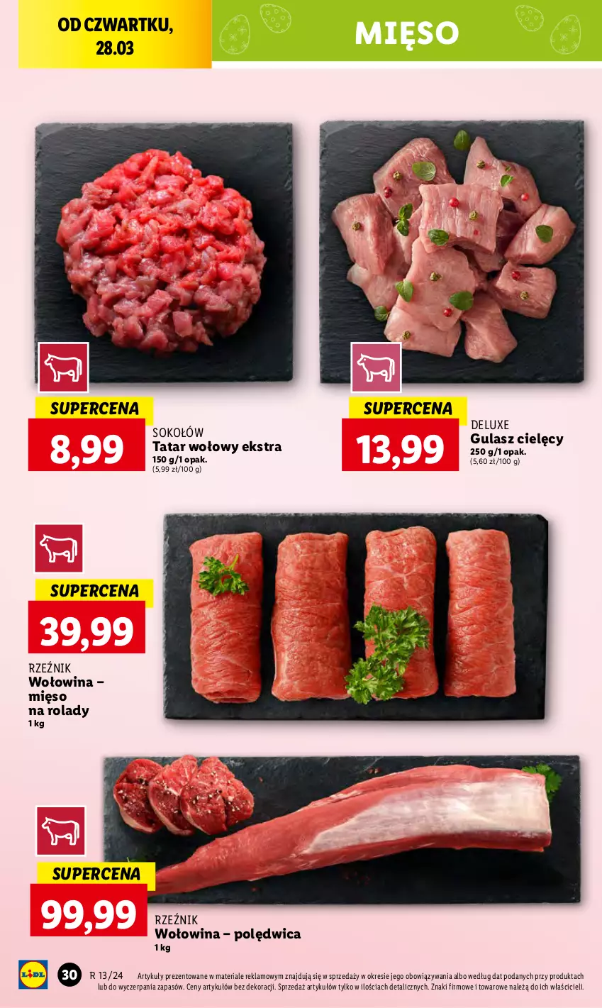 Gazetka promocyjna Lidl - GAZETKA - ważna 28.03 do 30.03.2024 - strona 38 - produkty: Mięso, Polędwica, Sok, Sokołów, Tatar wołowy, Wołowina