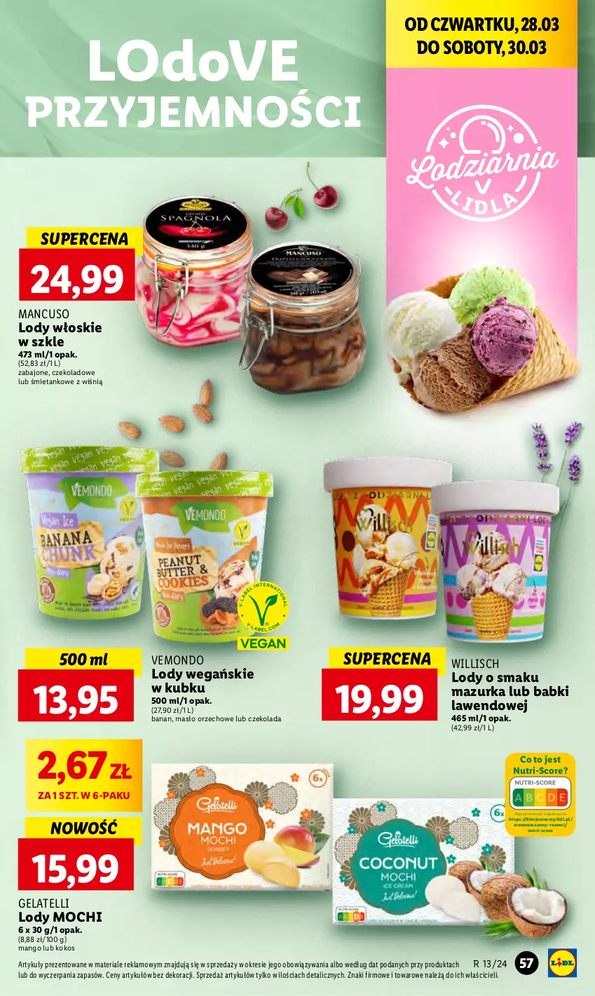 Gazetka promocyjna Lidl - GAZETKA - ważna 28.03 do 30.03.2024 - strona 67 - produkty: Czekolada, Dove, Kokos, Lody, Mango, Masło, Masło orzechowe, Wazon