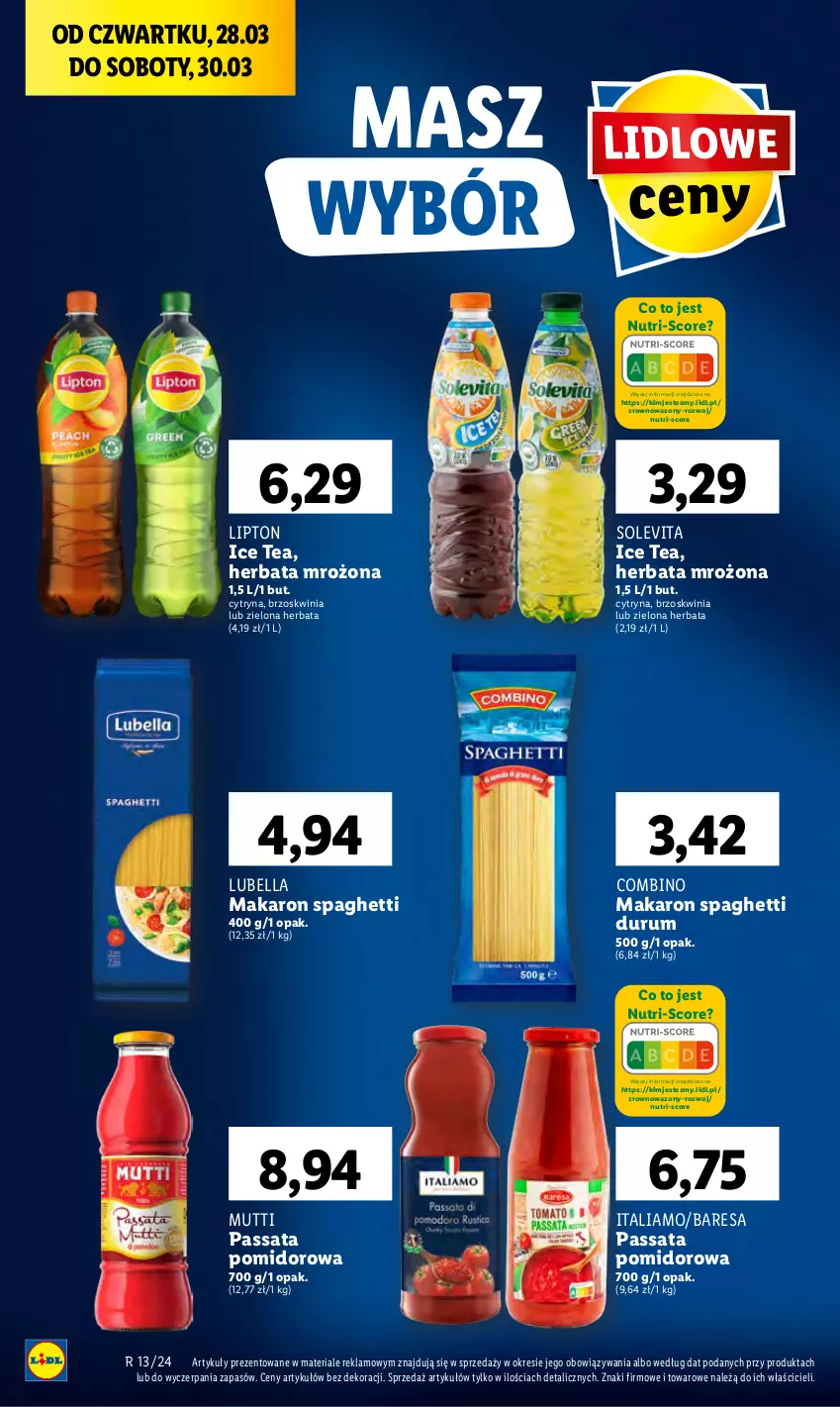 Gazetka promocyjna Lidl - GAZETKA - ważna 28.03 do 30.03.2024 - strona 68 - produkty: Bell, Bella, Herbata, Ice tea, Lipton, Lubella, Makaron, Rum, Spaghetti, Wazon