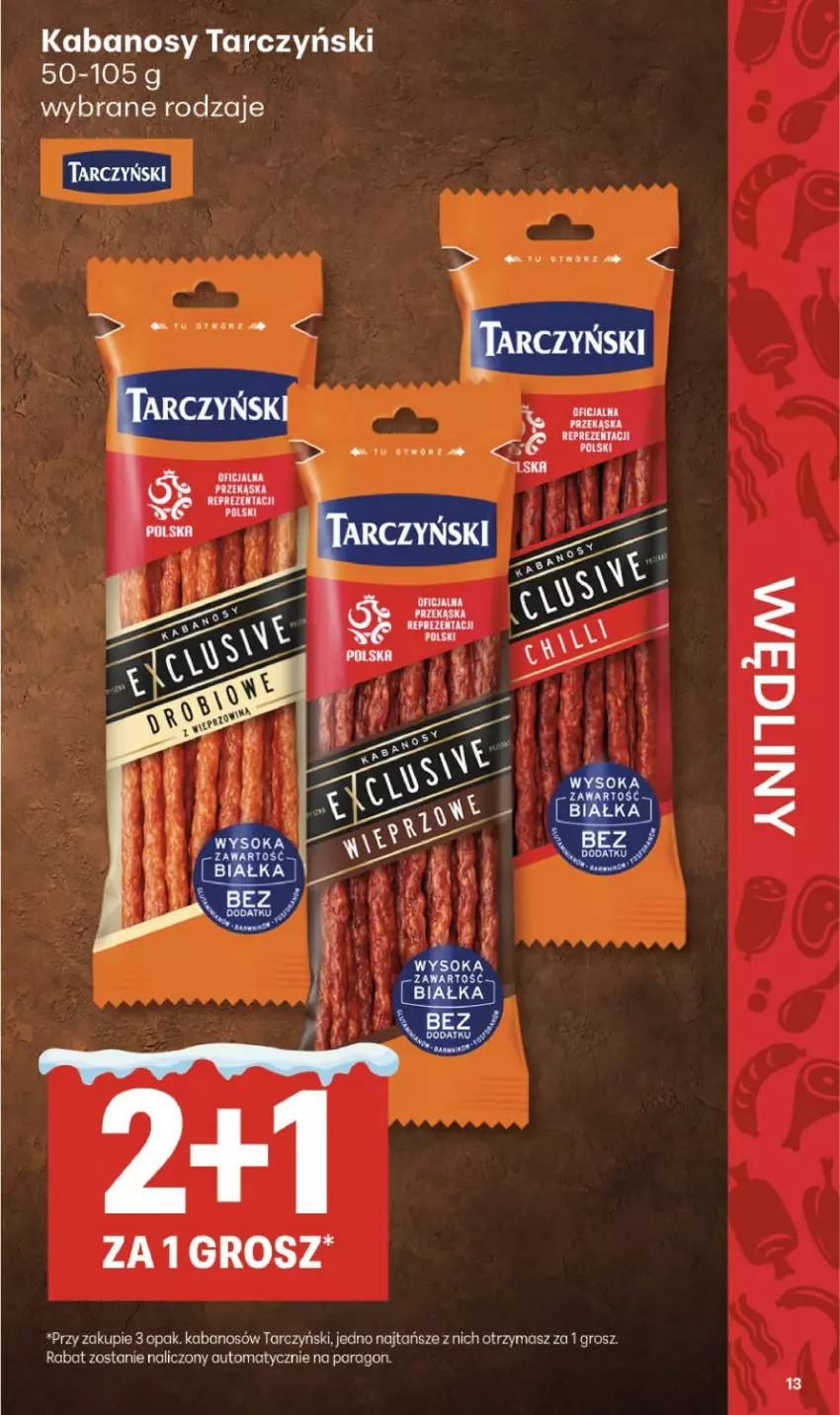 Gazetka promocyjna Delikatesy Centrum - Franczyza DC04 Czwartek - ważna 22.01 do 28.01.2026 - strona 13 - produkty: Kabanos, Tarczyński