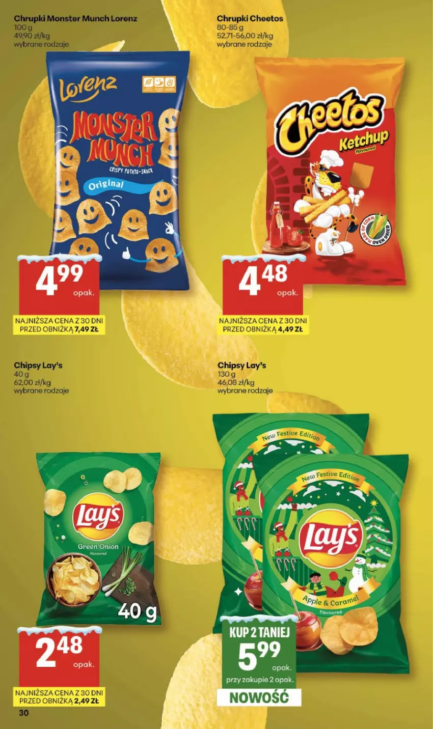Gazetka promocyjna Delikatesy Centrum - Franczyza DC04 Czwartek - ważna 22.01 do 28.01.2026 - strona 30 - produkty: Cheetos, Chipsy, Chrupki