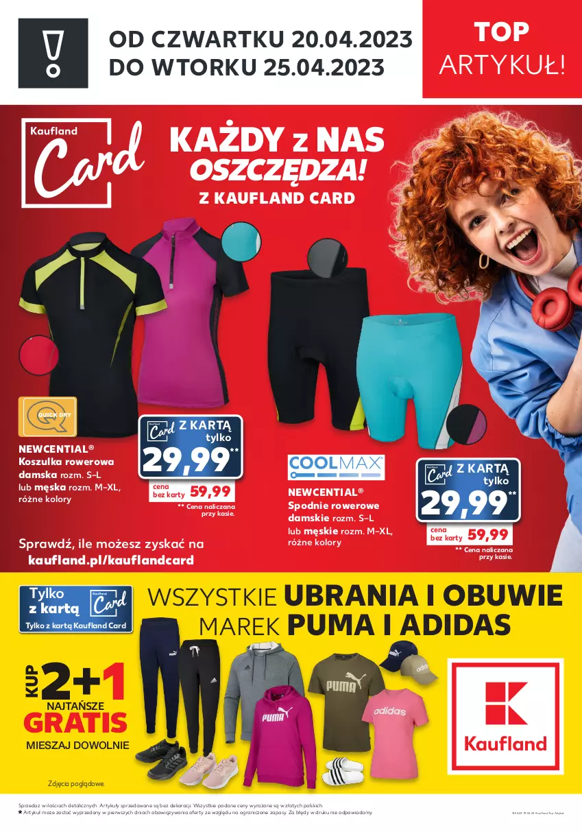 Gazetka promocyjna Kaufland - ZAPOWIEDŹ NASTĘPNEJ OFERTY - ważna 13.04 do 19.04.2023 - strona 1 - produkty: Adidas, Gra, Kosz, Koszulka, Obuwie, Puma, Rower, Spodnie, Top, Ubrania
