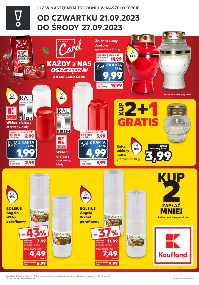 Gazetka promocyjna Kaufland - Zapowiedź oferty - ważna 14.09 do 20.09.2023 - strona 2 - produkty: Bols, Bolsius, Gra, Olej, Rama, Wkład olejowy, Znicz