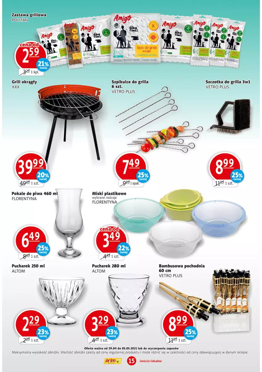 Gazetka promocyjna Prim Market - Gazetka - ważna 29.04 do 05.05.2021 - strona 15 - produkty: Grill, Piwa, Sok, Szczotka