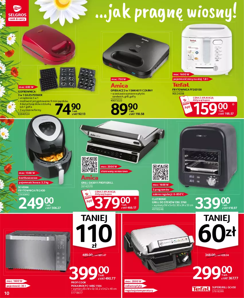 Gazetka promocyjna Selgros - Oferta przemysłowa - ważna 06.04 do 14.04.2021 - strona 10 - produkty: Gofrownica, Gofry, Gra, Grill, Kosz, Olej, Piekarnik, Stek