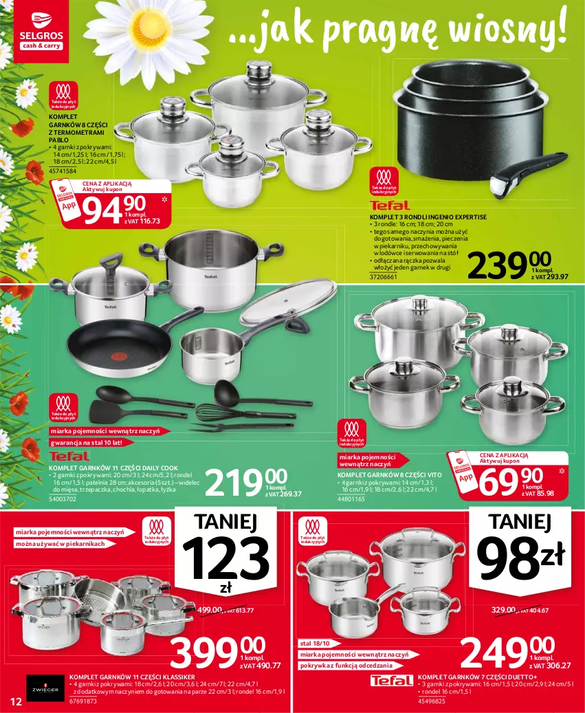 Gazetka promocyjna Selgros - Oferta przemysłowa - ważna 06.04 do 14.04.2021 - strona 12 - produkty: Garnek, Miarka, Patelnia, Piec, Piekarnik, Pokrywa, Rondel, Ser, Stół, Termometr, Trzepaczka, Widelec