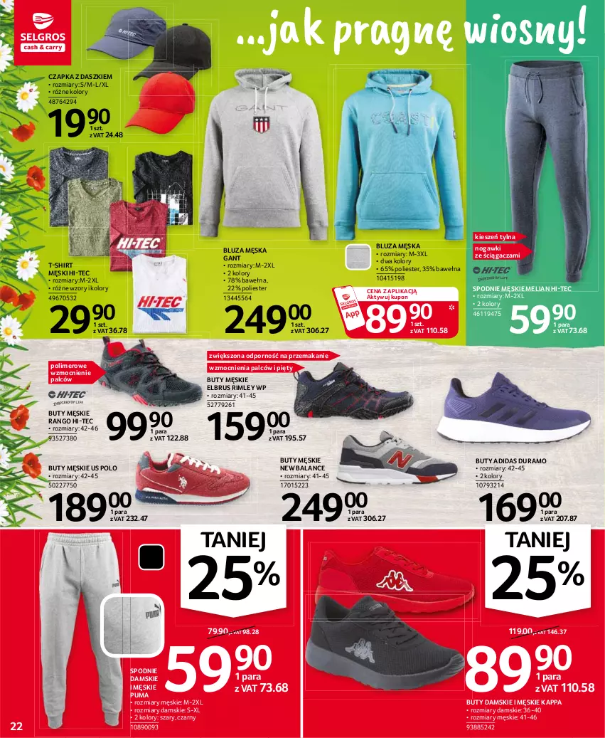 Gazetka promocyjna Selgros - Oferta przemysłowa - ważna 06.04 do 14.04.2021 - strona 22 - produkty: Adidas, Bluza, Buty, Czapka, Hi-Tec, Por, Puma, Spodnie, T-shirt, Wełna