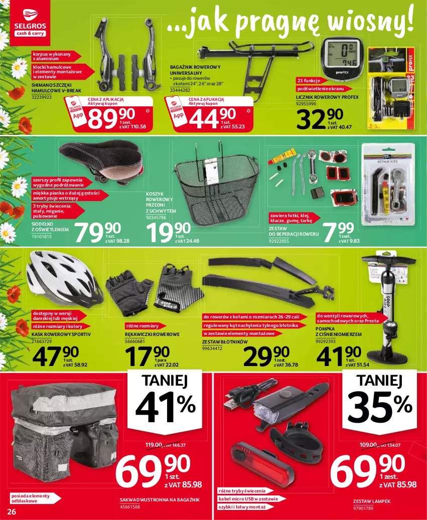 Gazetka promocyjna Selgros - Oferta przemysłowa - ważna 06.04 do 14.04.2021 - strona 26 - produkty: Ciśnieniomierz, Kask, Klej, Klocki, Kosz, Pompka, Por, Rower, Sport