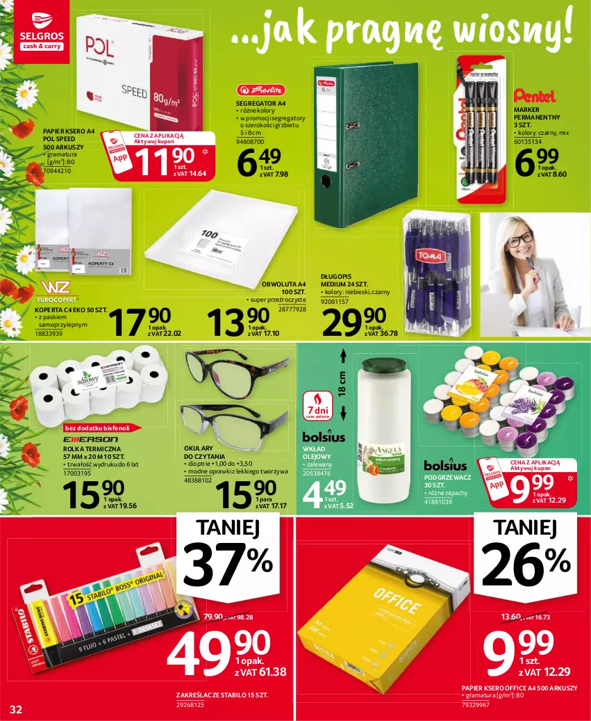 Gazetka promocyjna Selgros - Oferta przemysłowa - ważna 06.04 do 14.04.2021 - strona 32 - produkty: Długopis, Gra, Marker, Mop, Okulary do czytania, Olej, Papier, Rama, Ser, Wkład olejowy