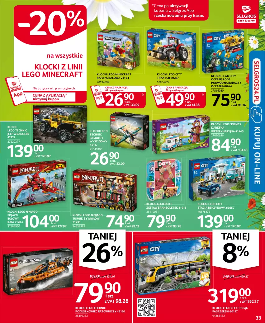 Gazetka promocyjna Selgros - Oferta przemysłowa - ważna 06.04 do 14.04.2021 - strona 33 - produkty: Amol, Fa, Klocki, LEGO, LEGO City, LEGO Friends, LEGO Minecraft, LEGO Ninjago, LEGO Technic, LG, Minecraft, Pociąg, Pociąg pasażerski, Pojazd, Samolot, Traktor