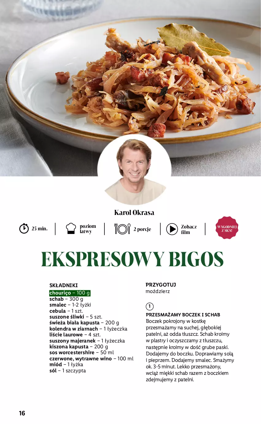 Gazetka promocyjna Lidl - Katalog Święta Deluxe - ważna 13.11 do 26.12.2023 - strona 16 - produkty: Bigos, Boczek, Cebula, Kolendra, Laur, Miód, Pieprz, Por, Smalec, Sól, Sos, Wino