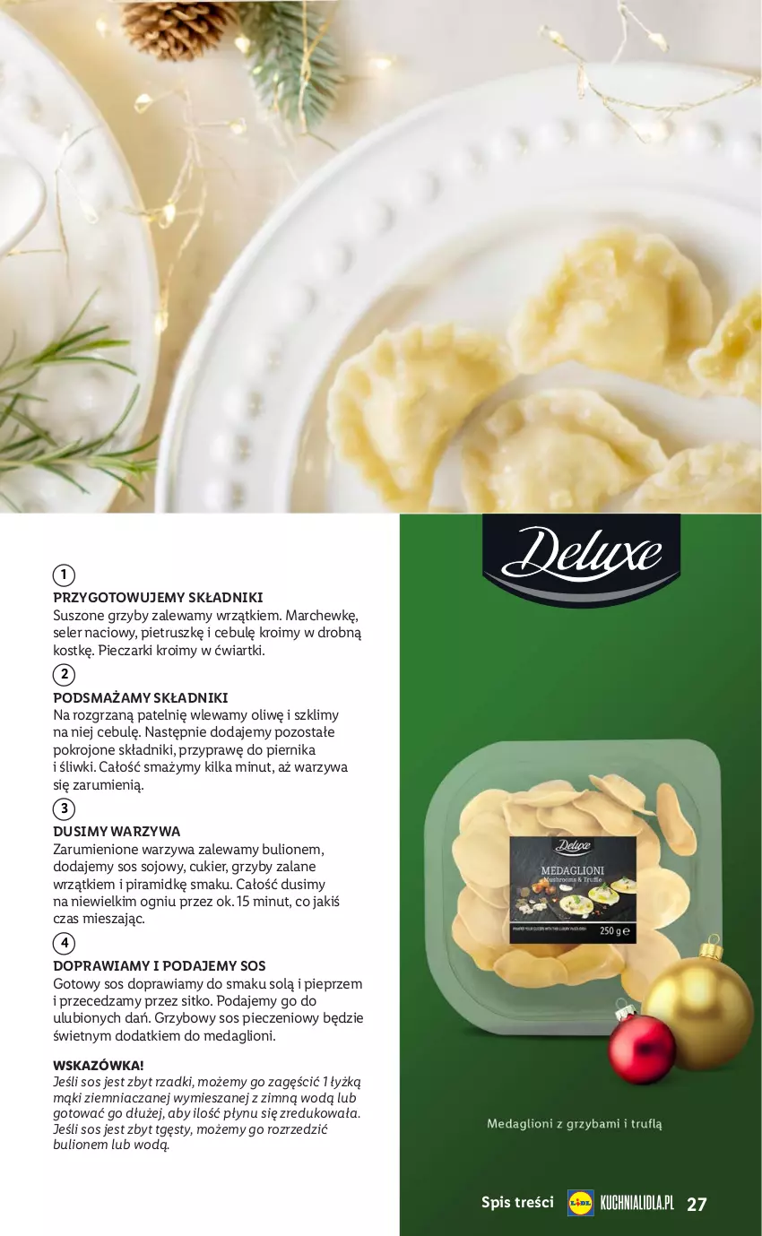 Gazetka promocyjna Lidl - Katalog Święta Deluxe - ważna 13.11 do 26.12.2023 - strona 27 - produkty: Bulion, Cukier, Grzyby, Lion, Piec, Pieprz, Piernik, Rum, Seler naciowy, Sitko, Sos, Sos pieczeniowy, Sos sojowy, Warzywa