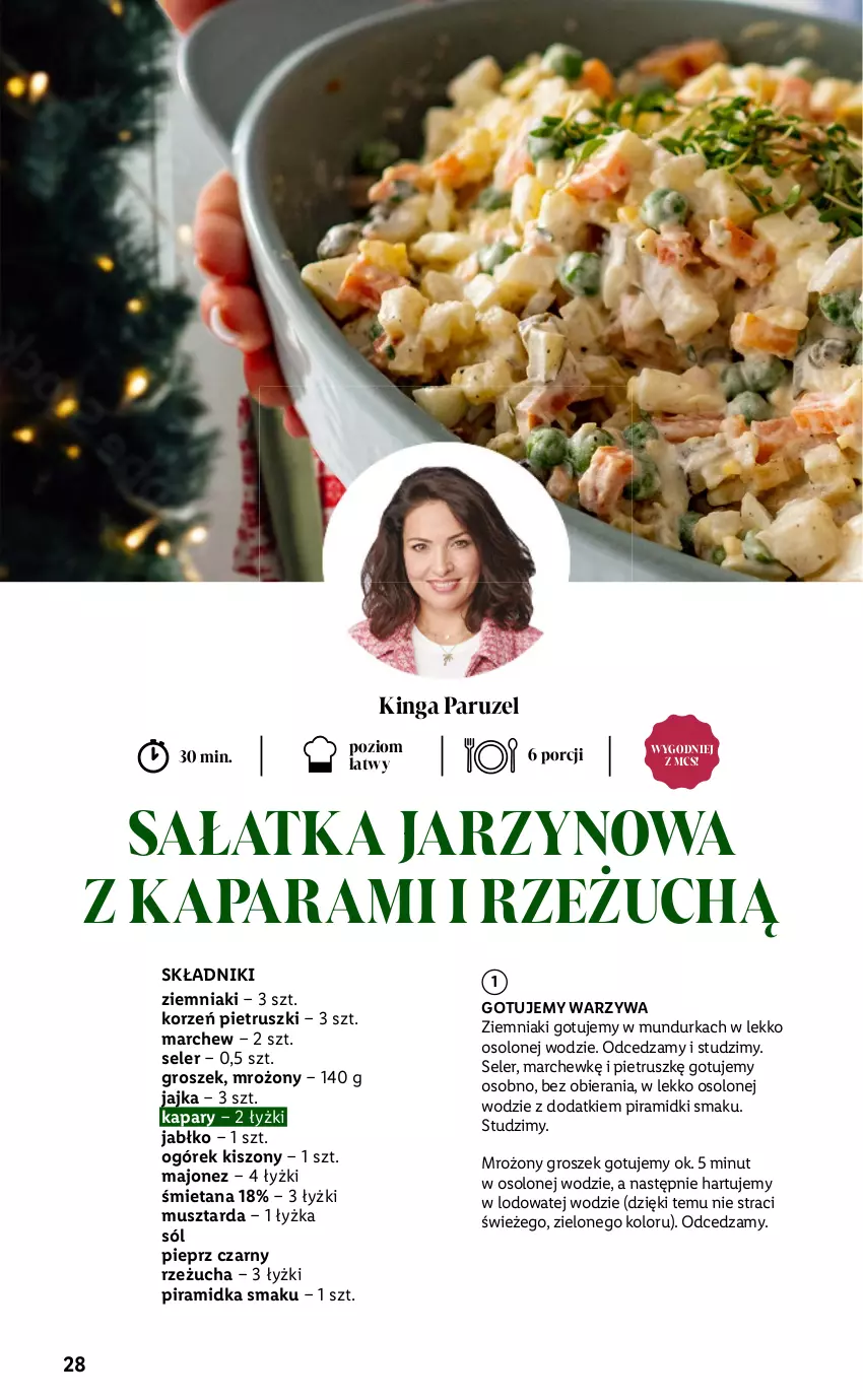 Gazetka promocyjna Lidl - Katalog Święta Deluxe - ważna 13.11 do 26.12.2023 - strona 28 - produkty: Groszek, Kapary, Majonez, Mus, Musztarda, Ogórek, Pieprz, Piramidka smaku, Por, Rzeżucha, Sałat, Sałatka, Sól, Warzywa, Ziemniaki