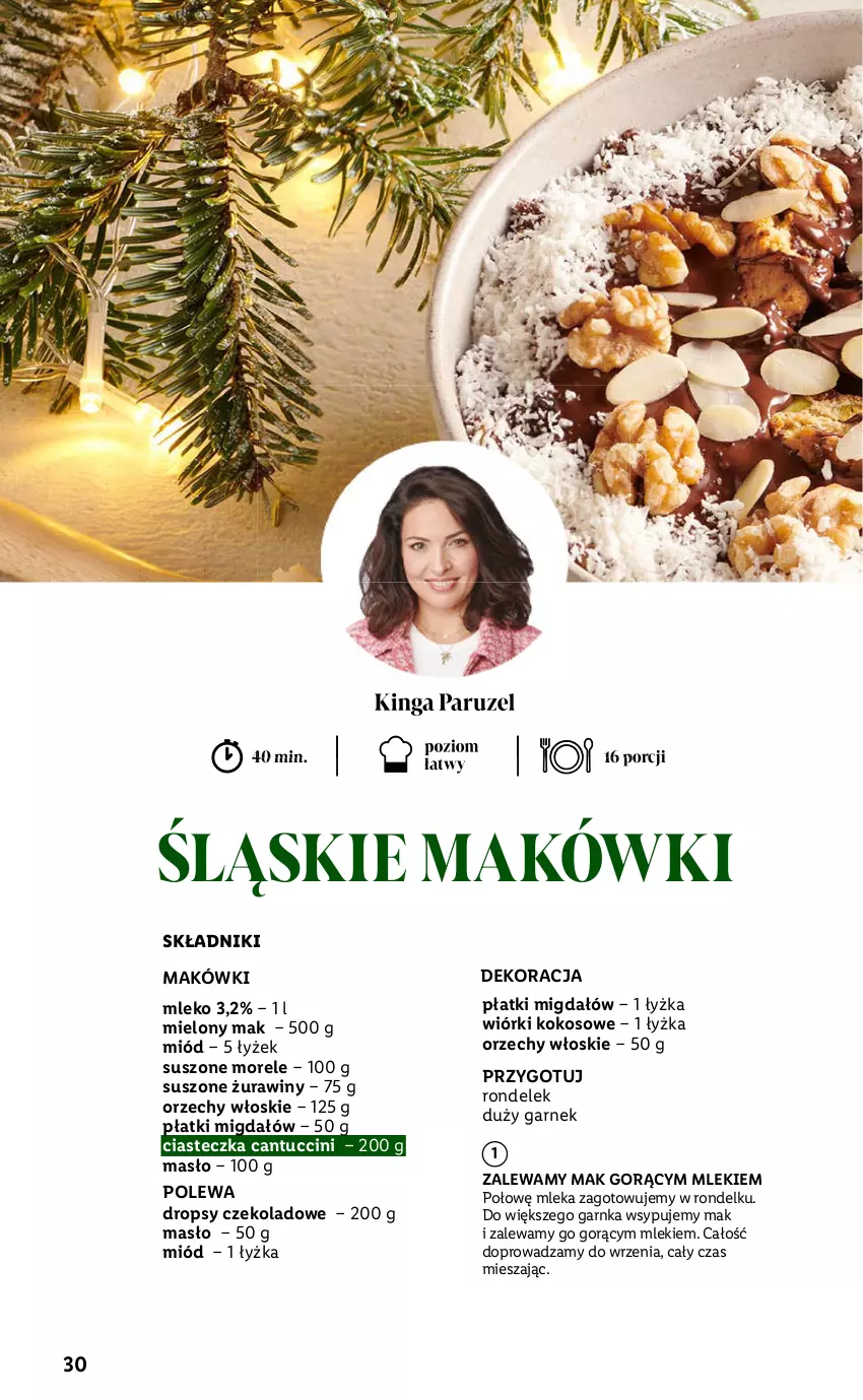 Gazetka promocyjna Lidl - Katalog Święta Deluxe - ważna 13.11 do 26.12.2023 - strona 30 - produkty: Garnek, Kokos, Masło, Miód, Mleko, Orzechy włoskie, Por, Rondel, Wiórki kokosowe