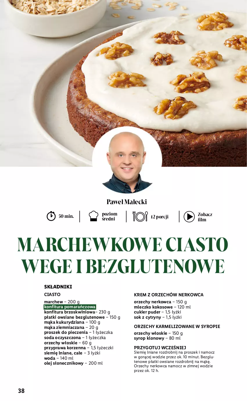 Gazetka promocyjna Lidl - Katalog Święta Deluxe - ważna 13.11 do 26.12.2023 - strona 38 - produkty: Cukier, Cukier puder, Cytryny, Kokos, Konfitura, Mąka, Mleczko, Olej, Olej słonecznikowy, Orzechy włoskie, Piec, Płatki owsiane, Por, Proszek do pieczenia, Puder, Soda oczyszczona, Sok, Syrop, Woda