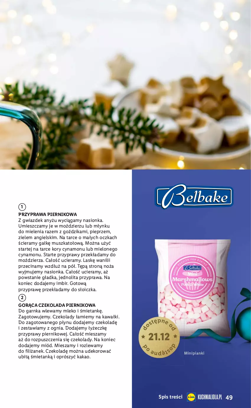 Gazetka promocyjna Lidl - Katalog Święta Deluxe - ważna 13.11 do 26.12.2023 - strona 49 - produkty: Czekolada, Imbir, Kakao, Kawa, Miód, Mleko, Mus, Noż, Pieprz, Piernik, Przyprawy, Zlew