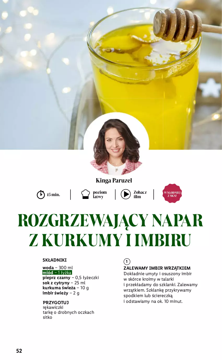 Gazetka promocyjna Lidl - Katalog Święta Deluxe - ważna 13.11 do 26.12.2023 - strona 52 - produkty: Cytryny, Imbir, Kurkuma, Lanki, Miód, Pieprz, Sitko, Sok, Woda