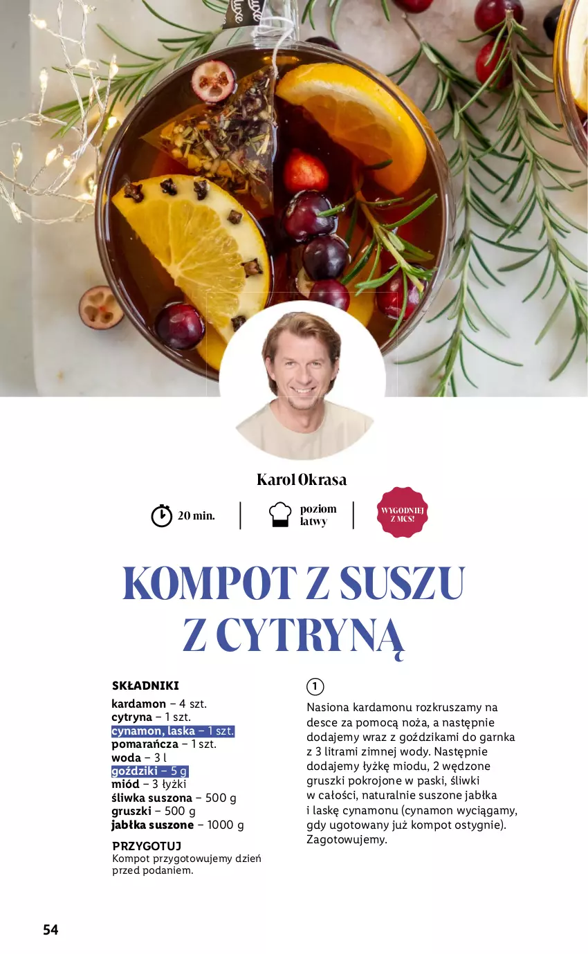 Gazetka promocyjna Lidl - Katalog Święta Deluxe - ważna 13.11 do 26.12.2023 - strona 54 - produkty: Gruszki, Jabłka, Miód, Noż, Woda