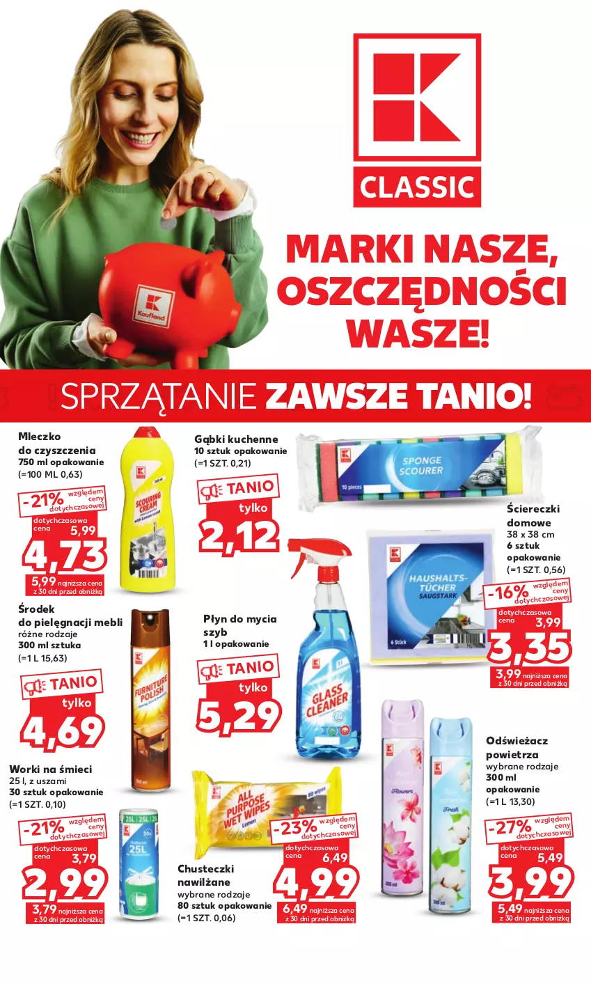 Gazetka promocyjna Kaufland - Mocny Start - ważna 19.06 do 21.06.2023 - strona 12 - produkty: Chusteczki, Mleczko, Odświeżacz powietrza, Płyn do mycia, Sprzątanie, Worki na śmiec, Worki na śmieci