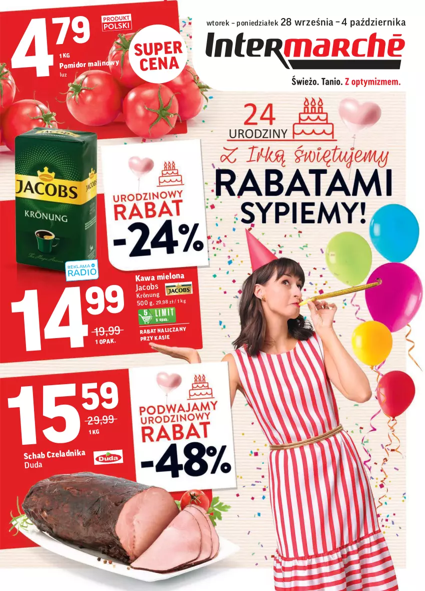 Gazetka promocyjna Intermarche - Gazetka promocyjna - ważna 28.09 do 04.10.2021 - strona 1 - produkty: Duda, Jacobs, Kawa, Kawa mielona