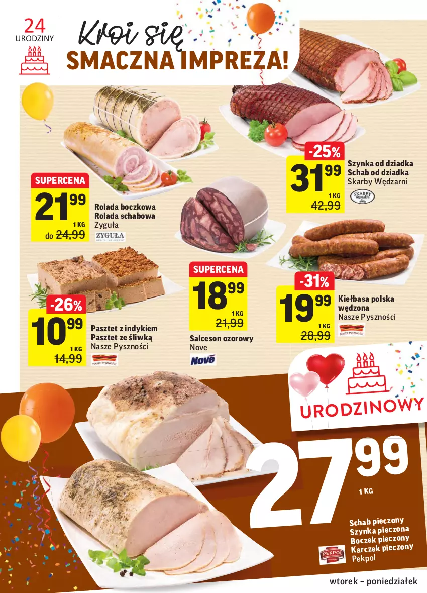 Gazetka promocyjna Intermarche - Gazetka promocyjna - ważna 28.09 do 04.10.2021 - strona 16 - produkty: Boczek, Boczek pieczony, Kiełbasa, Pasztet, Pekpol, Piec, Rolada, Salceson, Schab pieczony, Szynka