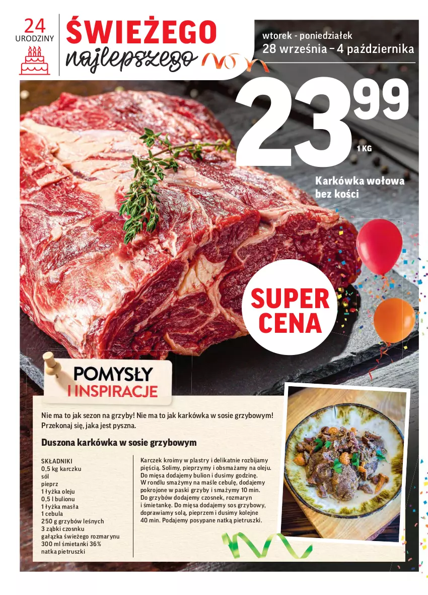 Gazetka promocyjna Intermarche - Gazetka promocyjna - ważna 28.09 do 04.10.2021 - strona 18 - produkty: Bulion, Cebula, Czosnek, Grzyby, Lion, Natka pietruszki, Olej, Pieprz, Sól, Sos, Sos grzybowy