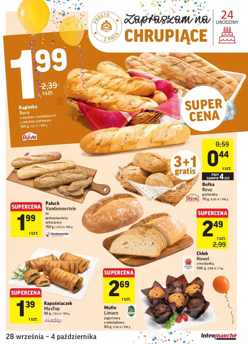 Gazetka promocyjna Intermarche - Gazetka promocyjna - ważna 28.09 do 04.10.2021 - strona 21 - produkty: Bułka, Chleb, Gra, Jogurt, Kapuśniaczek, Top