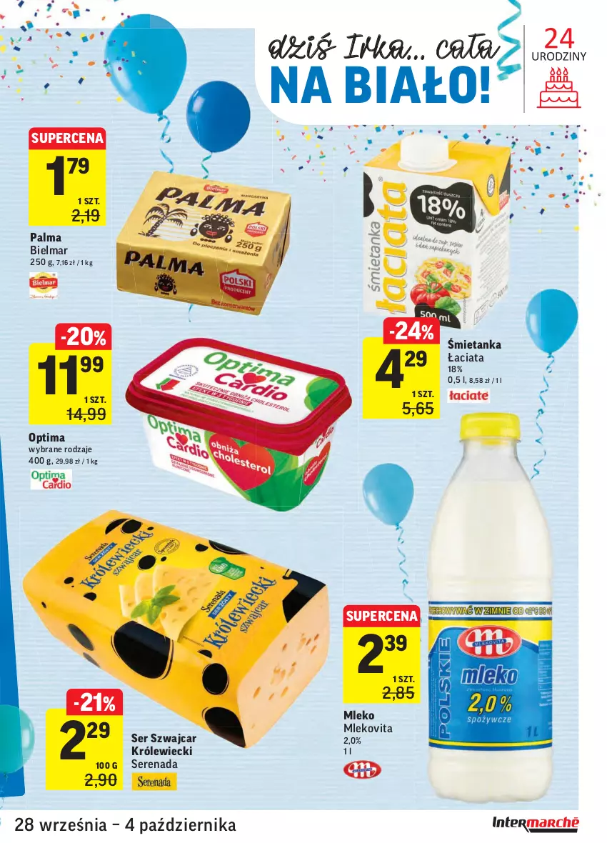 Gazetka promocyjna Intermarche - Gazetka promocyjna - ważna 28.09 do 04.10.2021 - strona 27 - produkty: Mleko, Mlekovita, Optima, Palma, Ser