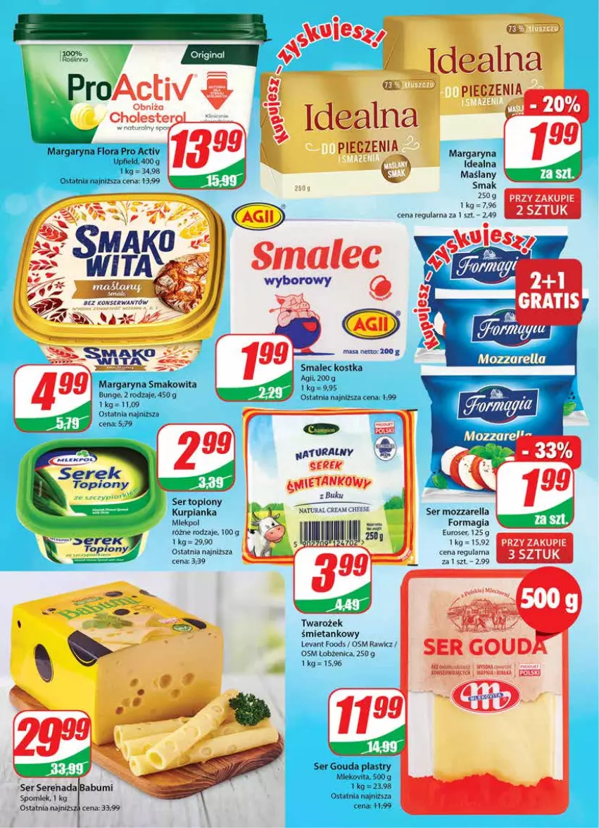 Gazetka promocyjna Dino - G24 - ważna 14.06 do 20.06.2023 - strona 14 - produkty: Flora, Gouda, Gouda plastry, Margaryna, Mozzarella, Piec, Ser, Ser topiony, Smakowita, Smalec, Top