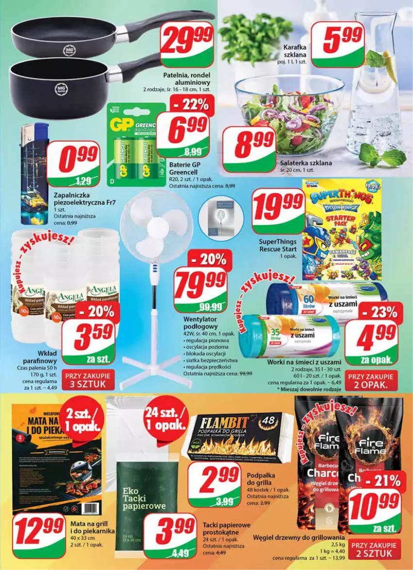 Gazetka promocyjna Dino - G24 - ważna 14.06 do 20.06.2023 - strona 21 - produkty: Grill, Karafka, LANA, Patelnia, Piec, Piekarnik, Rondel, Salaterka, Siatka, Węgiel drzewny, Worki na śmiec, Worki na śmieci, Zapalniczka