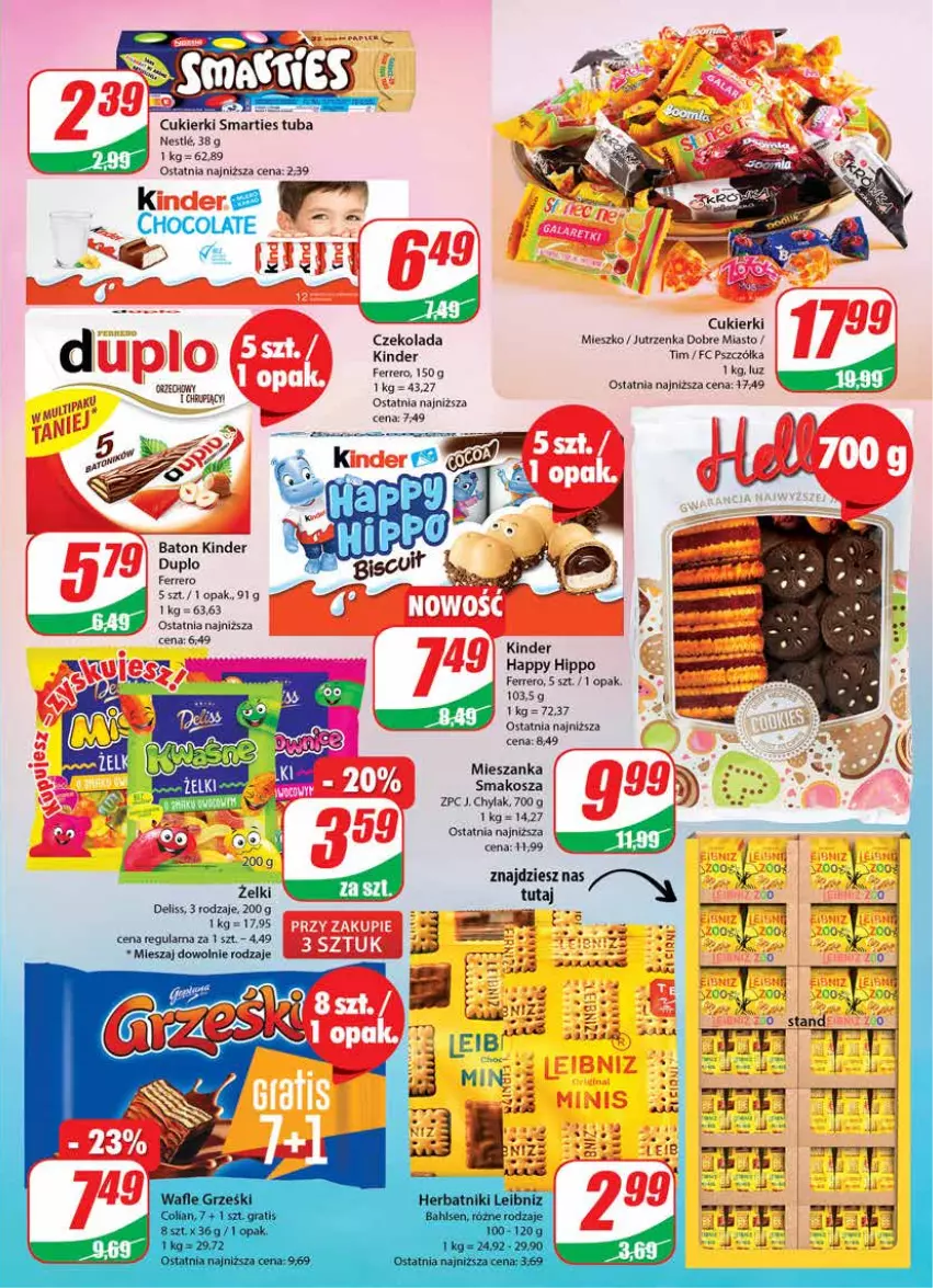 Gazetka promocyjna Dino - G24 - ważna 14.06 do 20.06.2023 - strona 3 - produkty: Baton, Cukier, Cukierki, Czekolada, Deliss, Ferrero, HiPP, Jutrzenka, Kinder, Kosz, Mieszanka smakosza