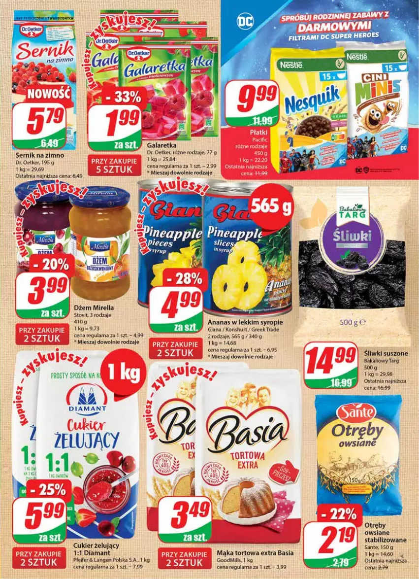 Gazetka promocyjna Dino - G24 - ważna 14.06 do 20.06.2023 - strona 5 - produkty: Ananas, Basia, Cukier, Diamant, Dr. Oetker, Dżem, Mąka, Mąka tortowa, Sante, Ser, Syrop