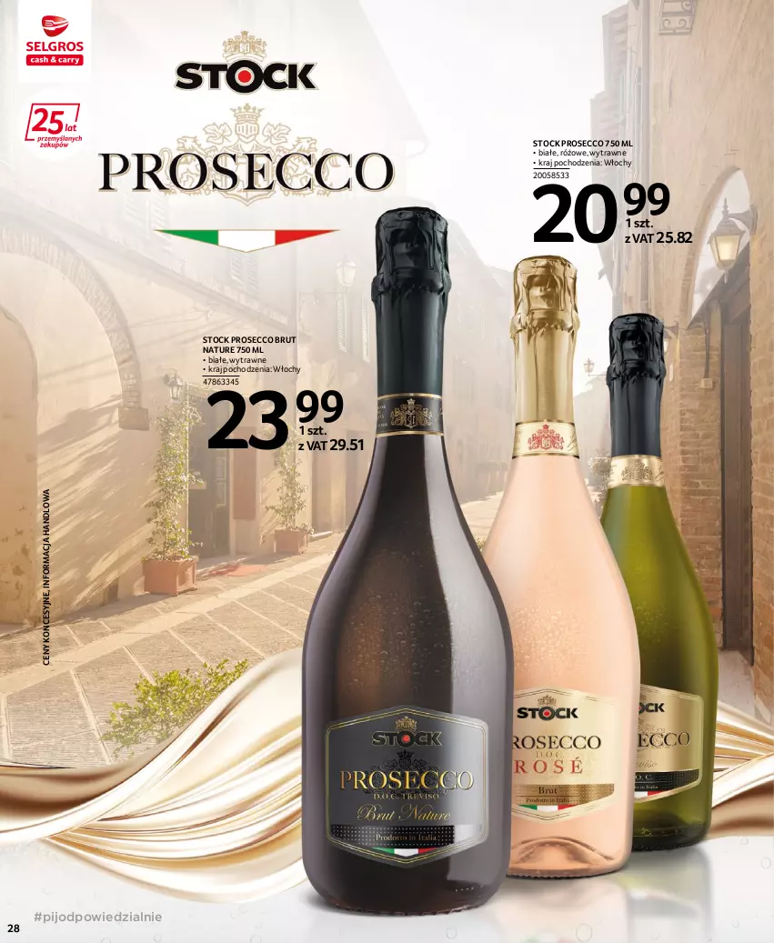 Gazetka promocyjna Selgros - Extra Oferta - ważna 15.06 do 29.06.2022 - strona 28 - produkty: Prosecco, Stock