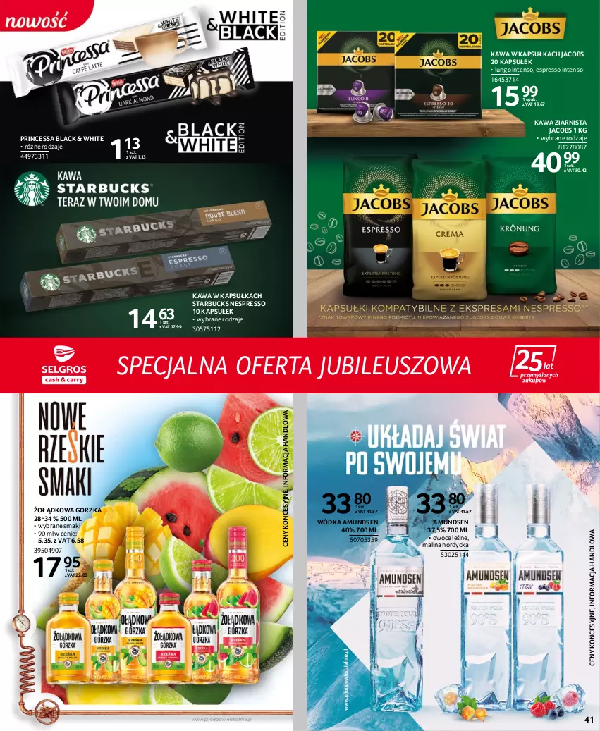 Gazetka promocyjna Selgros - Extra Oferta - ważna 15.06 do 29.06.2022 - strona 41 - produkty: Amundsen, Jacobs, Kawa, Kawa ziarnista, Lack, Owoce, Princessa, Wódka