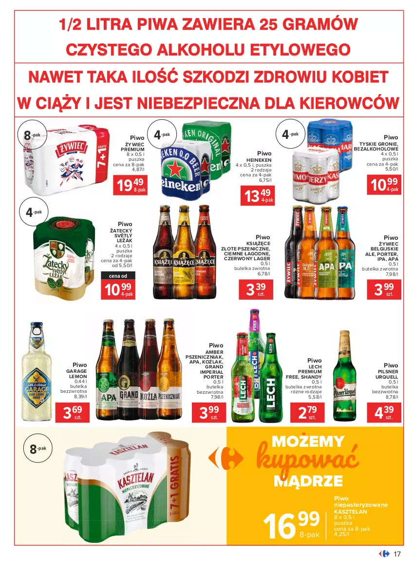 Gazetka promocyjna Carrefour - Gazetka Carrefour - ważna 01.02 do 13.02.2021 - strona 17 - produkty: Gra, Heineken, Kasztelan, Książęce, Lech Premium, LG, Piec, Pilsner Urquell, Piwa, Piwo, Por, Tyskie