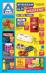 Gazetka promocyjna Aldi - Oferta weekendowa - Gazetka - ważna od 21.03 do 21.03.2026 - strona 1 - produkty: Kujawski, Gra, Papier, Jaja, Praliny, Mięsne specjały, Kawa mielona, Kawa, Mlekovita, Napoje, Wawel, Ręcznik, Lipton, Olej rzepakowy, Masło, Olej, Pomidory, Mleko