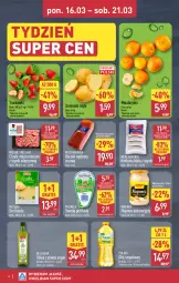 Gazetka promocyjna Aldi - Oferta weekendowa - Gazetka - ważna od 21.03 do 21.03.2026 - strona 4 - produkty: Mandarynki, Majonez, Mięso mielone z szynki, Mięso mielone, Ser, Gin, Gra, Twaróg, Piątnica, Bell, Truskawki, Winiary, Mięsne specjały, Ziemniaki, Boczek, Twaróg półtłusty, Olej rzepakowy, Oliwa z oliwek, Kiełbasa biała, Bella, Gouda, Olej, Kiełbasa, Mięso