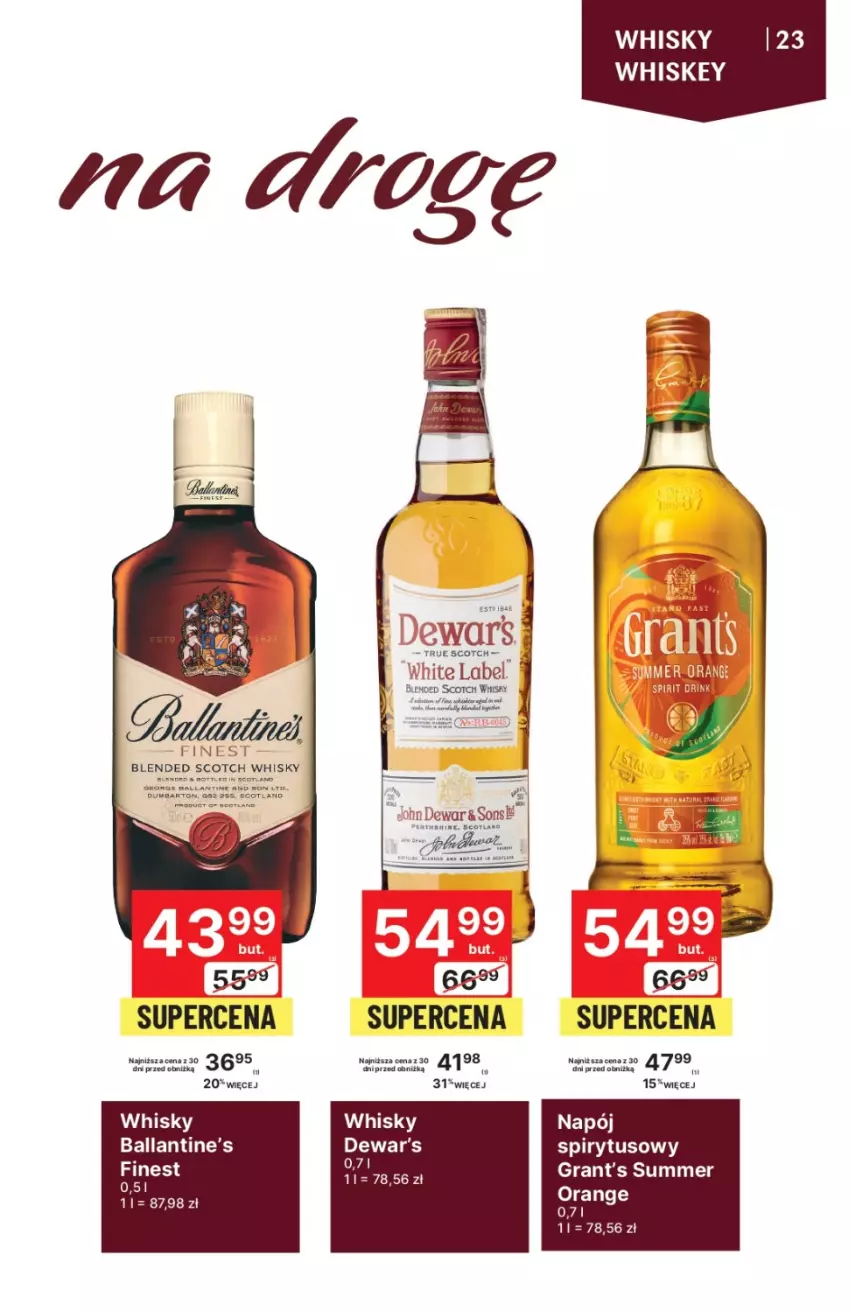 Gazetka promocyjna Delikatesy Centrum - DeliBarek DC42/DC43 - ważna 26.10 do 08.11.2023 - strona 23 - produkty: Ballantine's, Fa, Gra, Napój, Whisky, Woda