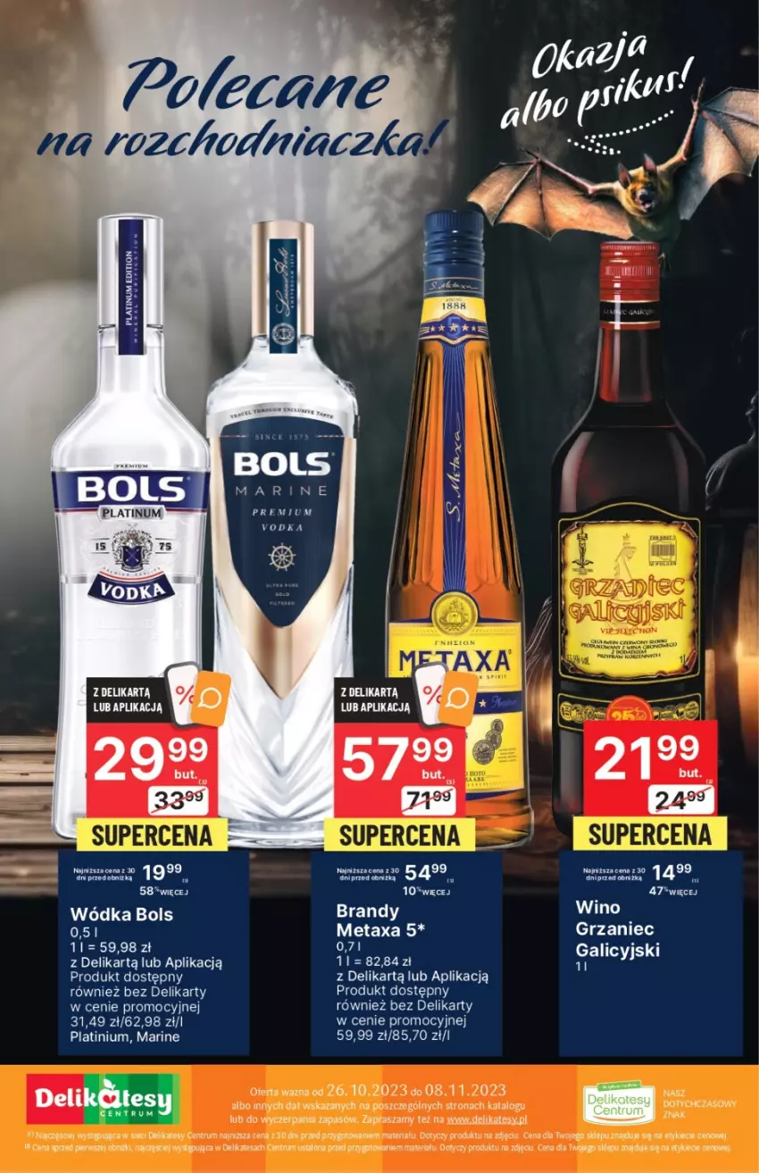 Gazetka promocyjna Delikatesy Centrum - DeliBarek DC42/DC43 - ważna 26.10 do 08.11.2023 - strona 28 - produkty: Bols, Brandy, Metaxa, Rum, Wódka