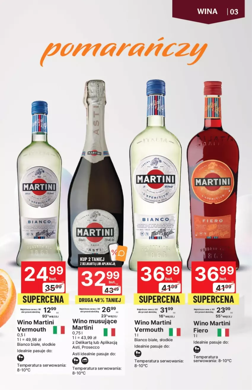 Gazetka promocyjna Delikatesy Centrum - DeliBarek DC42/DC43 - ważna 26.10 do 08.11.2023 - strona 3 - produkty: Martini, Mus, Prosecco, Ser, Vermouth, Wino, Wino musujące