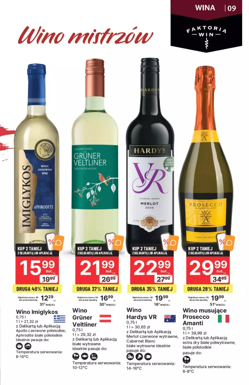 Gazetka promocyjna Delikatesy Centrum - DeliBarek DC42/DC43 - ważna 26.10 do 08.11.2023 - strona 9 - produkty: Merlot, Mus, Prosecco, Ser, Wino, Wino musujące