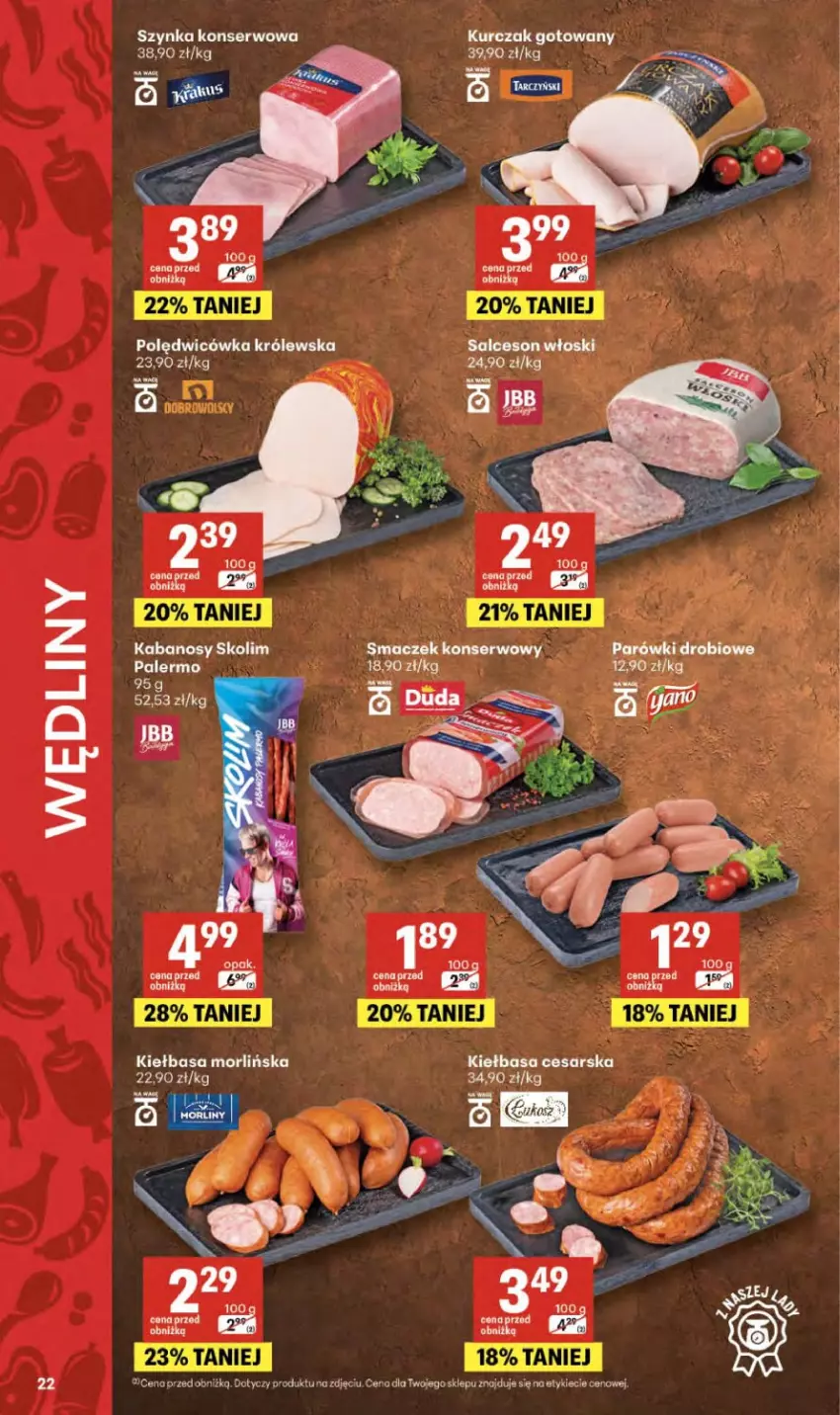 Gazetka promocyjna Delikatesy Centrum - Franczyza DC36 Czwartek - ważna 03.09 do 09.09.2026 - strona 22 - produkty: Kiełbasa, Parówki, Salceson, Ser