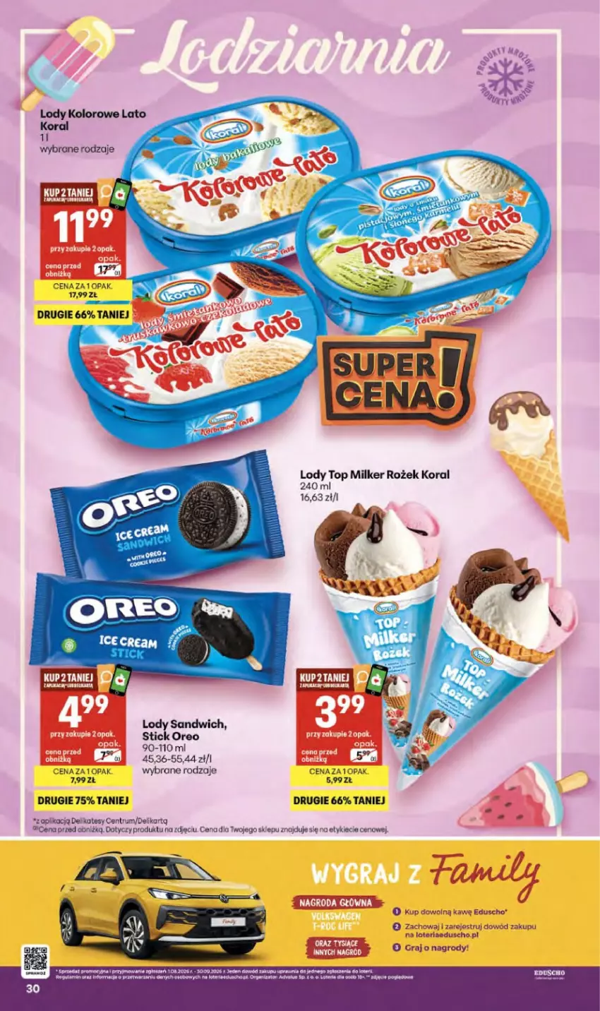 Gazetka promocyjna Delikatesy Centrum - Franczyza DC36 Czwartek - ważna 03.09 do 09.09.2026 - strona 30 - produkty: Gra, Lody, Oreo, Rum, Top