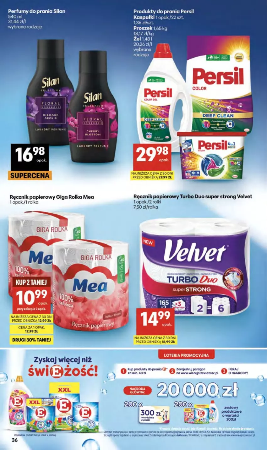 Gazetka promocyjna Delikatesy Centrum - Franczyza DC36 Czwartek - ważna 03.09 do 09.09.2026 - strona 36 - produkty: Flora, Gra, Mola, Papier, Perfum, Persil, Ręcznik, Rolki, Silan, Top, Velvet