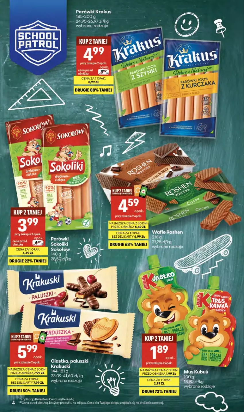 Gazetka promocyjna Delikatesy Centrum - Franczyza DC36 Czwartek - ważna 03.09 do 09.09.2026 - strona 4 - produkty: Kawa, Krakus, Parówki, Por, Rum, Sok, Sokołów