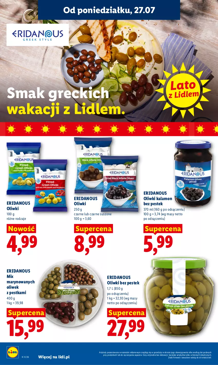 Gazetka promocyjna Lidl - Gazetka ważna od 27.07 do 29.07 - ważna 27.07 do 29.07.2026 - strona 52 - produkty: Oliwki, Stek
