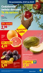 Gazetka promocyjna Lidl - Gazetka ważna od 27.07 do 29.07 - Gazetka - ważna od 29.07 do 29.07.2026 - strona 45 - produkty: Melon, Jabłka, Grejpfrut