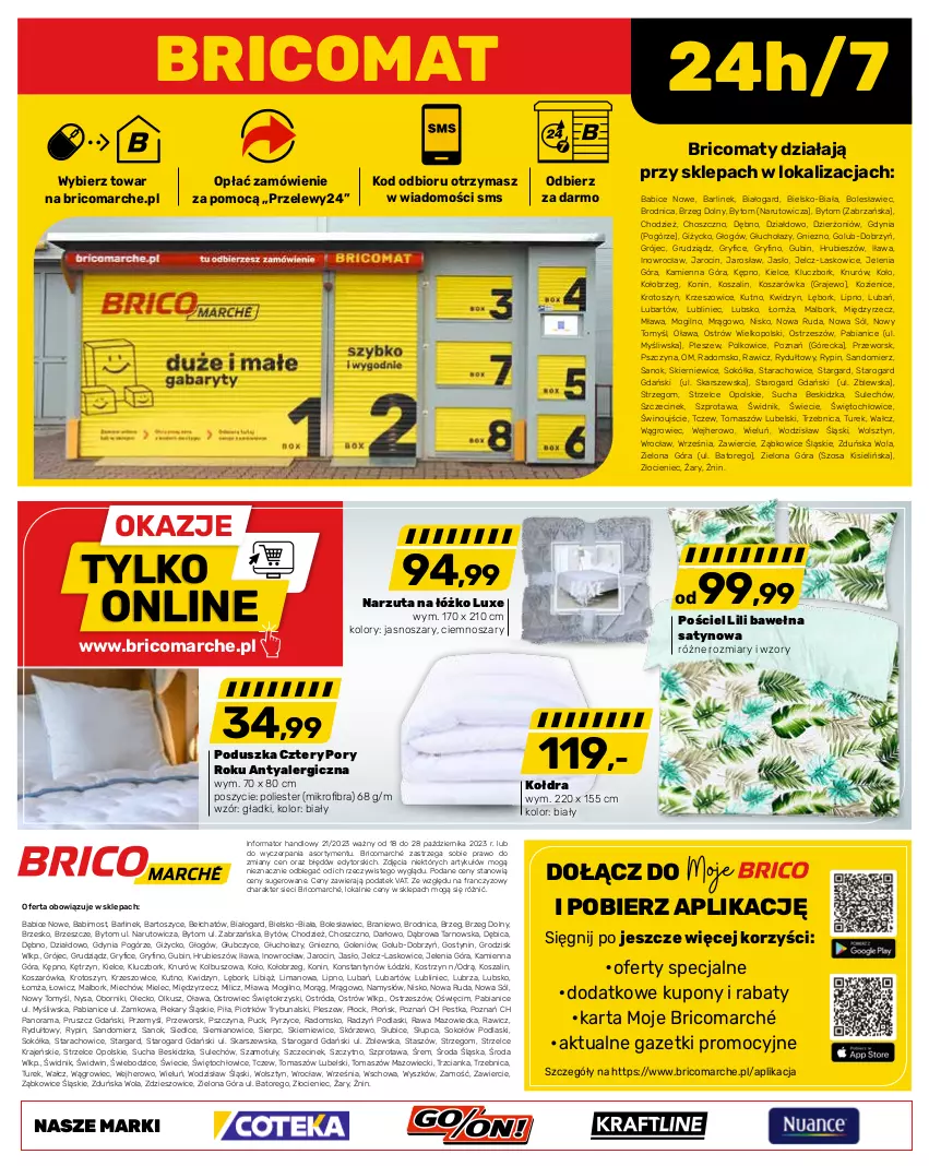 Gazetka promocyjna Bricomarche - Gazetka - ważna 18.10 do 28.10.2023 - strona 8 - produkty: BIC, Gra, Gry, Kisiel, Kołdra, Kosz, Namysłów, Narzuta, Podlaski, Poduszka, Por, Pościel, Rama, Sok, Sokół, Sokołów, Sól, Szal, Szprot, Wełna, Wino