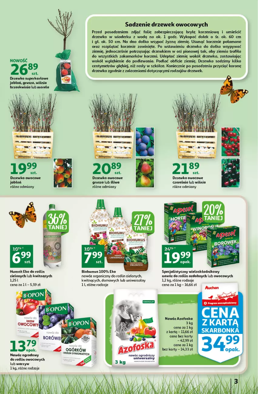 Gazetka promocyjna Auchan - Gazetka Stwórz ogród pełen kolorów Hipermarket Auchan - ważna 16.03 do 22.03.2023 - strona 3 - produkty: Biohumus, Gra, Morela, Mus, Nawóz, Piec