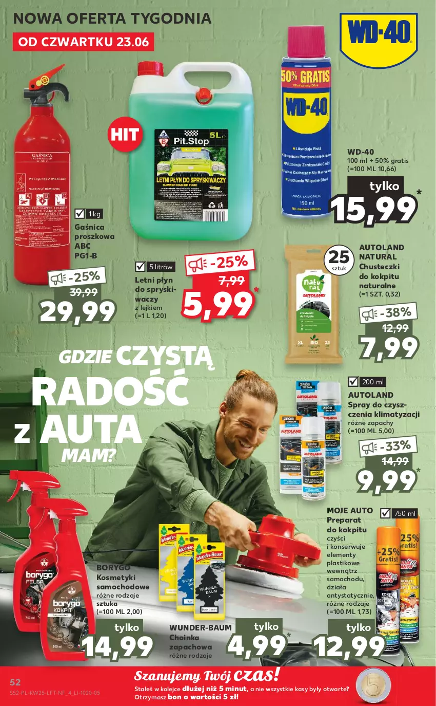 Gazetka promocyjna Kaufland - OFERTA TYGODNIA - ważna 23.06 do 29.06.2022 - strona 52 - produkty: Choinka, Chusteczki, Gaśnica, Gra, Inka, Moje Auto, Olej, Płyn do spryskiwaczy, Ser, Spray do czyszczenia, WD-40